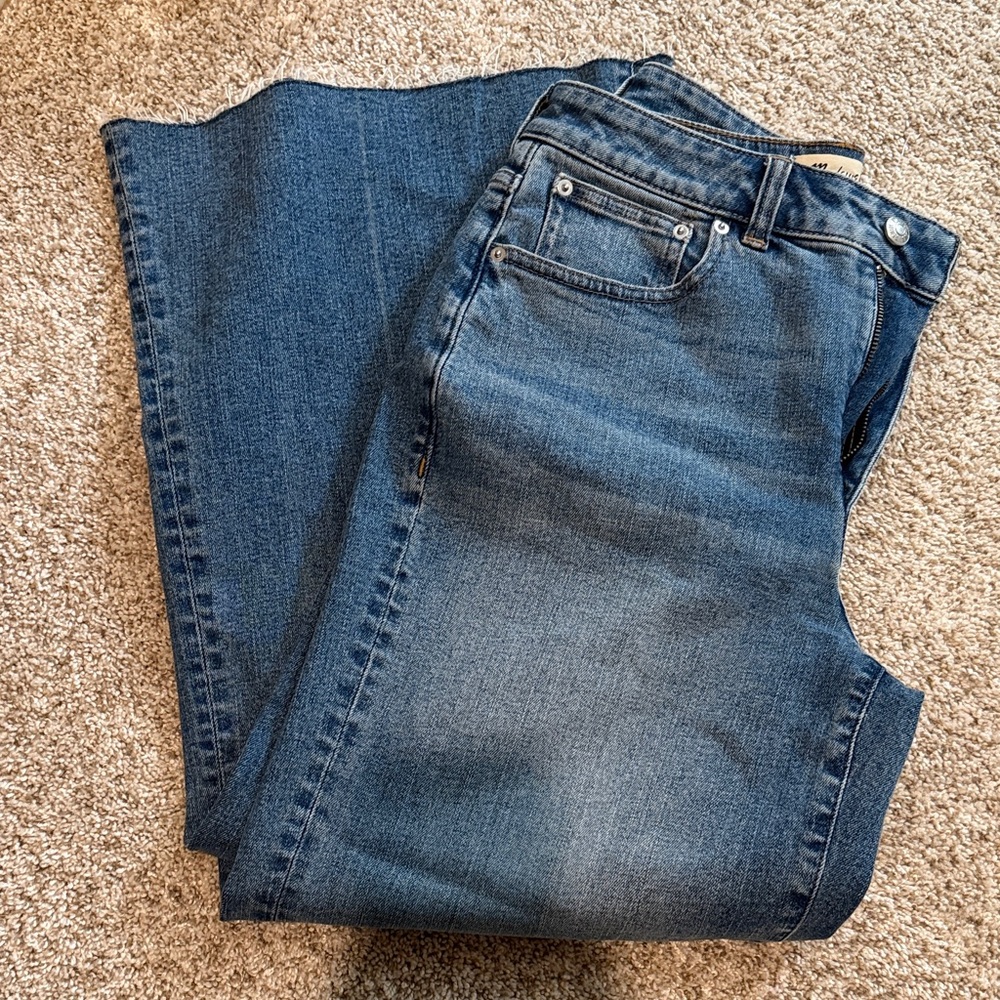 Madewell Curvy Flared Wide Leg Crop Jeans In Oneida - Picture 4 of 5